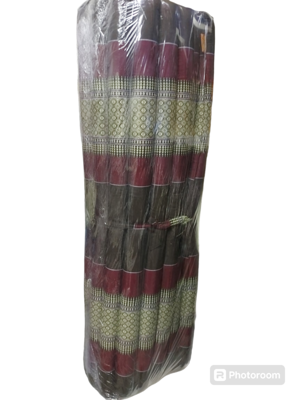 Thai Massage Mattress 200 x 105cm - Kapok Filling – Roll up floor mattress - Yoga Mat for relaxation meditation or sleeping – Burgundy-brown