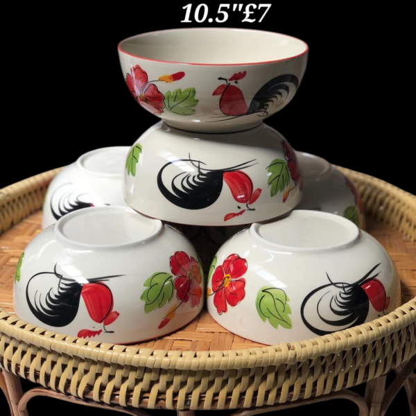 ชามกลม ลายไก่10.5"£7/ใบ