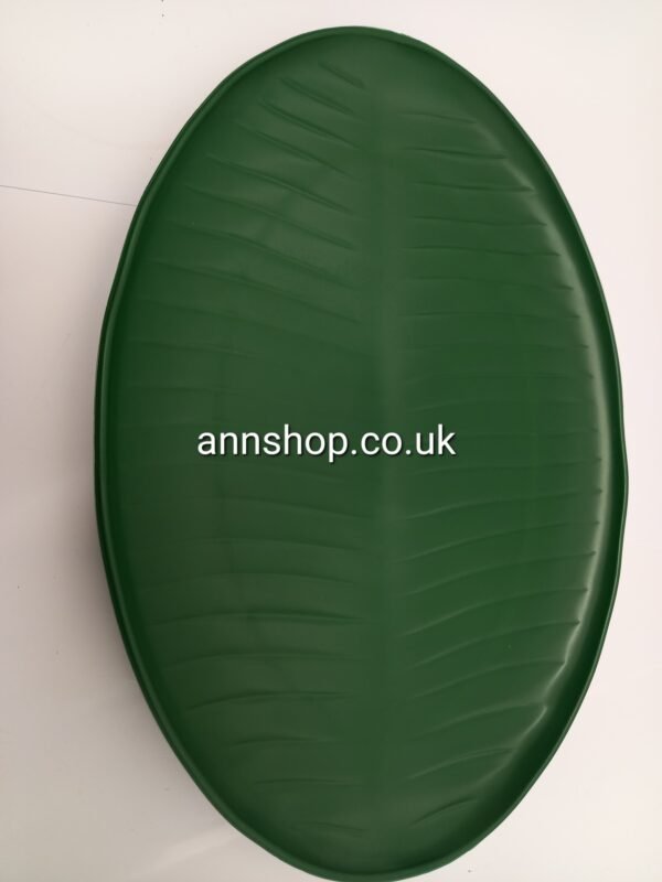 จานพลาสติก ลายใบตอง8"×11"(oval)