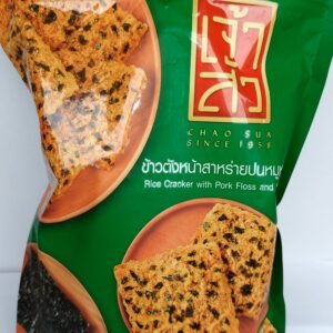 RICE CRACKER WITH PORK FLOSS AND SEAWEED CHAO SUA BRAND 80G.